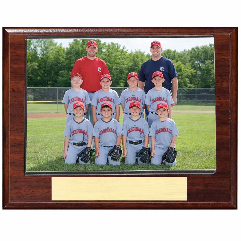 Walnut Photo Plaque 7" x 9" with 5" x 7" Insert Photo