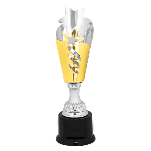 Star Completed Metal Cup Trophy On Plastic Base