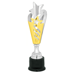 Star Completed Metal Cup Trophy On Plastic Base
