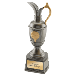 Gun Metal/Gold with Ferrule Golf Resin Trophy