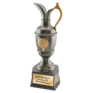 Gun Metal/Gold with Ferrule Golf Resin Trophy