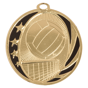 Volleyball Laserable MidNite Star Medal - JDS