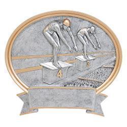Oval Legend Swimming Resin Trophy