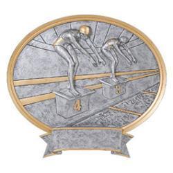 Oval Legend Swimming Resin Trophy