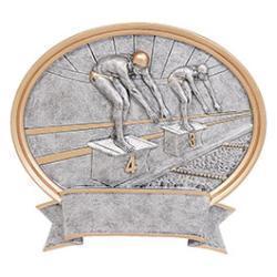 Oval Legend Swimming Resin Trophy