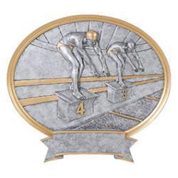 Oval Legend Swimming Resin Trophy