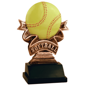Ribbon Softball Resin Trophy