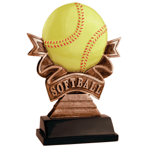 Ribbon Softball Resin Trophy